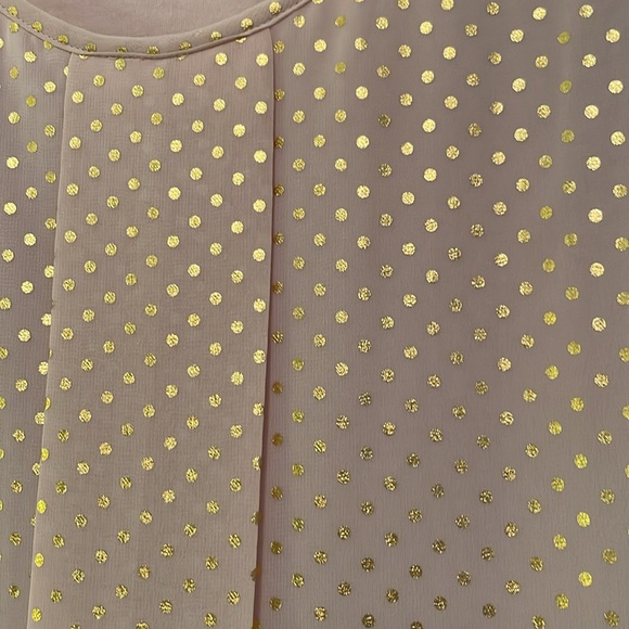NWOT Ann Taylor Sleeveless Dressy Top or Tank with Gold Tone Polka Dots Medium - Picture 3 of 12